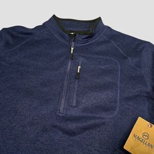 Magellan Outdoors Men's 2XL Heritage Collection Locust Fork Quarter-Zip Navy